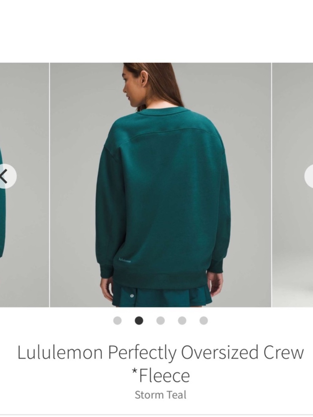 Lululemon Perfectly Oversized Fleece Crewneck Sweatshirt Storm Teal Sz 8 - Picture 3 of 10